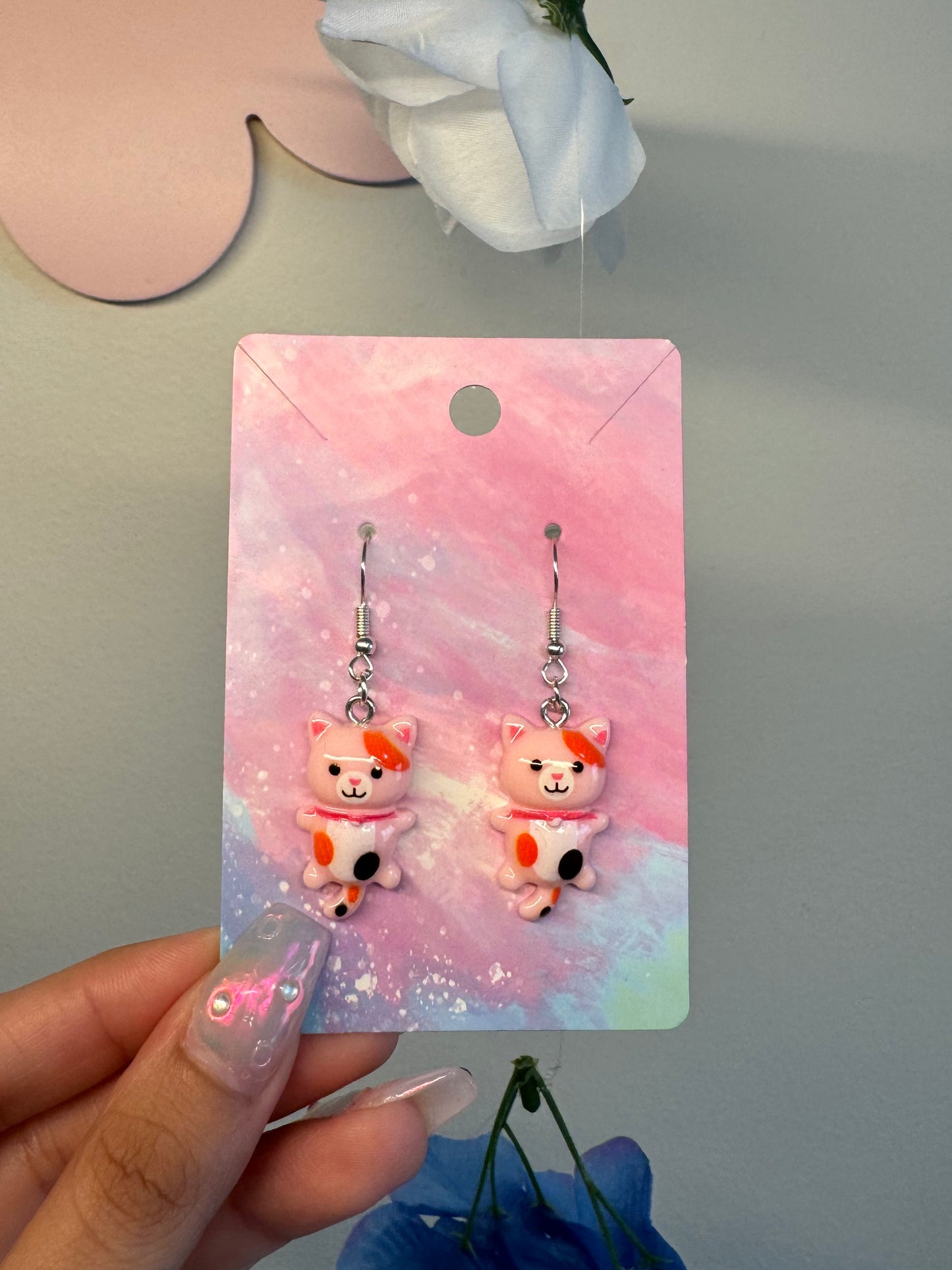 Pinky Kitty Earrings
