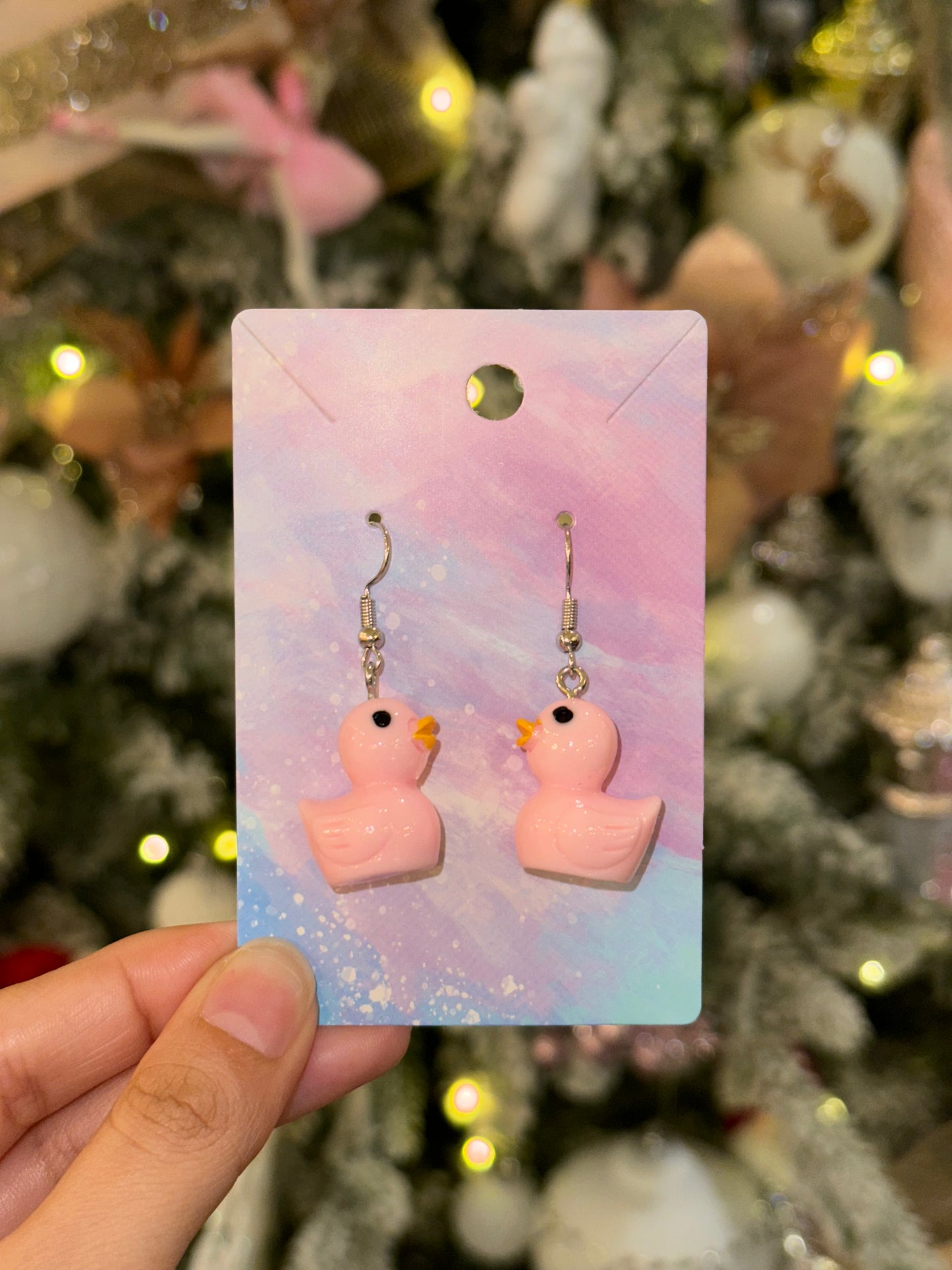 Pink Ducky Earrings