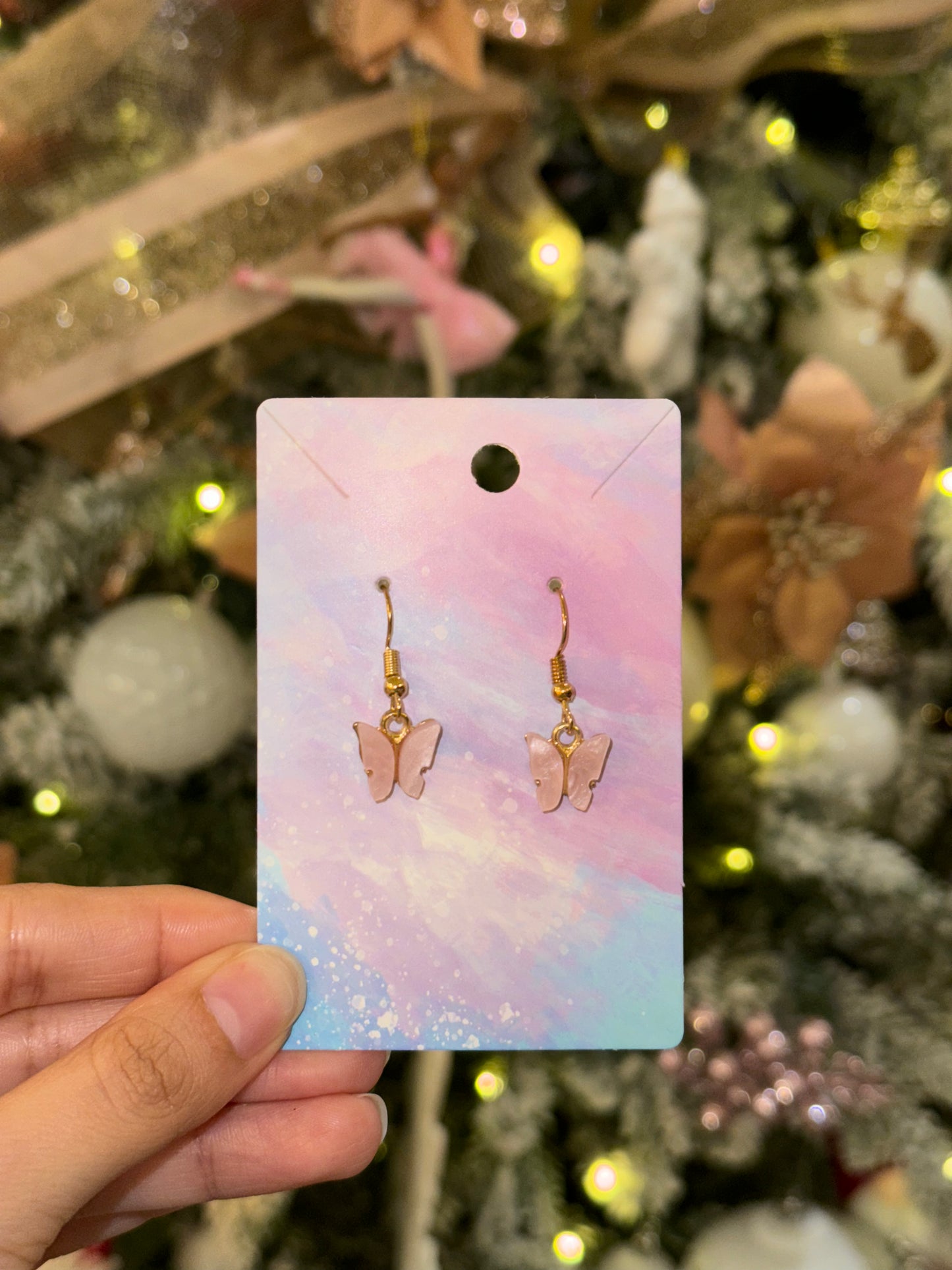 Pink Butterfly Earrings