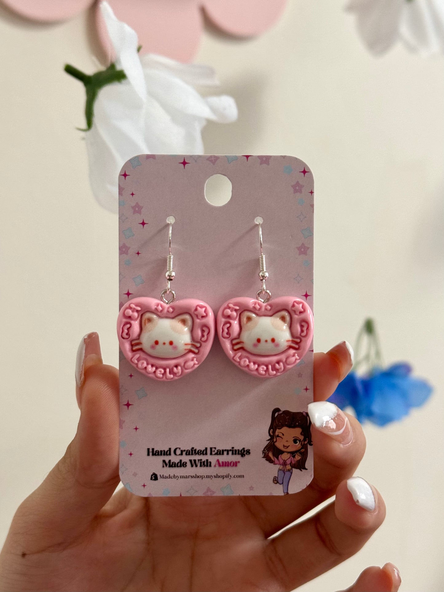 Meow Heart Earring