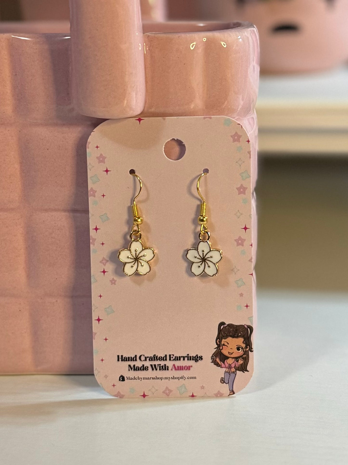 White Bloom Earrings