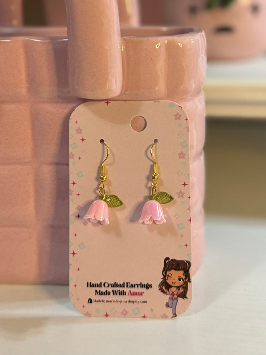 Pink Flower Earrings