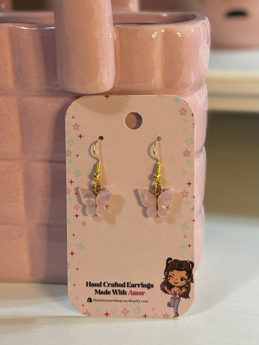 Light Pink Butterfly Earrings