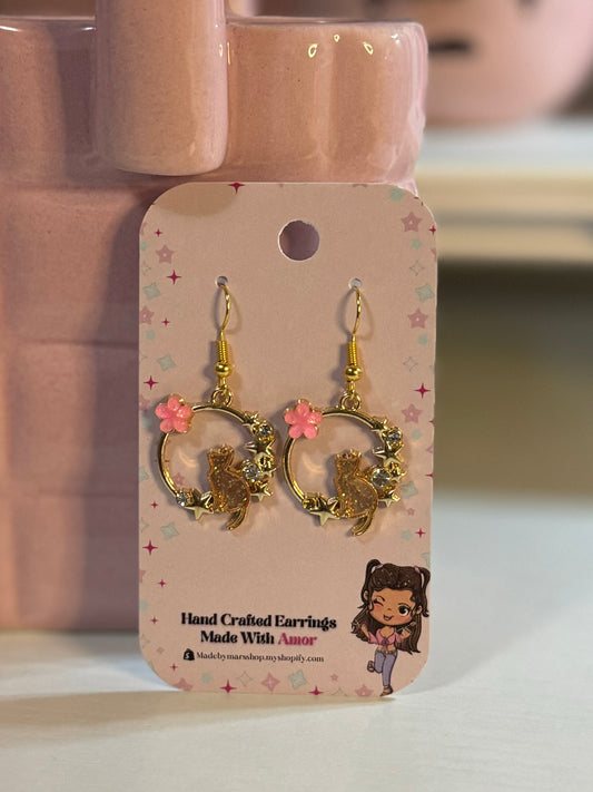 Flower Cat Earrings
